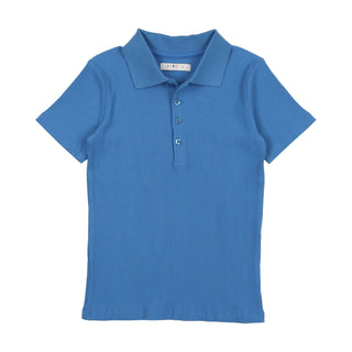 CCB Blue Ribbed Polo Shirt