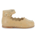 Beige Stud Ballet Flats