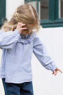 Blue and White Striped Chambray Ensemble