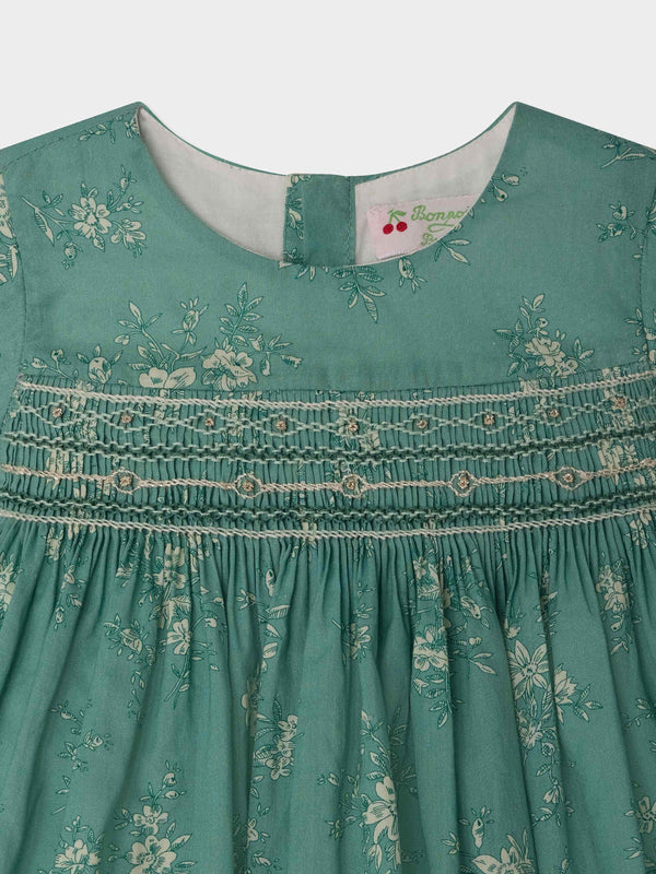 Green Baby Floral Smockee Maruska Dress