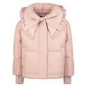 Pink Ruffle with Bow Collar Coat