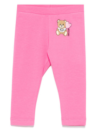 Magenta Baby Bear Heart Print Leggings