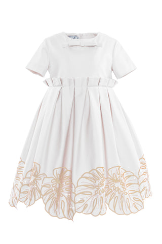 Cream with Gold Leaf Embroidery Dress