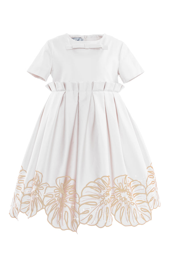 Cream with Gold Leaf Embroidery Dress