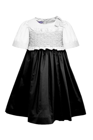 White and Black Smocked Dress