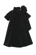 Black Taffeta Bow Dress