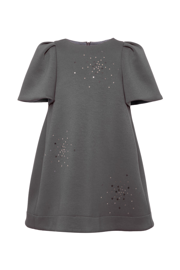 Grey Scuba Sequin Dress