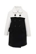 Black and White Velvet Detail Coat