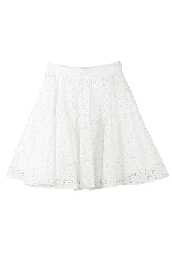 Cream Eyelet Skirt