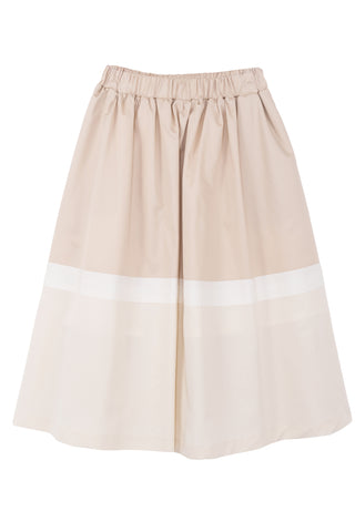 Beige Colorblock Maxi Skirt