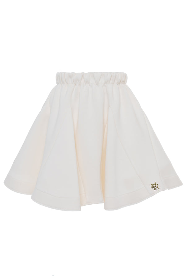Cream Scuba Long Length Skirt