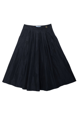 Black Taffeta Maxi Skirt