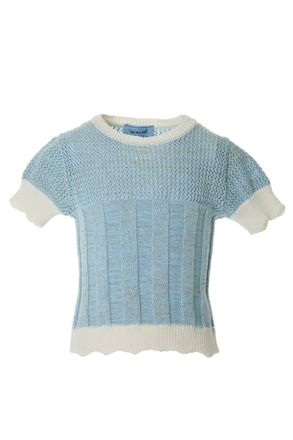 Light Blue Lurex Knitted Top