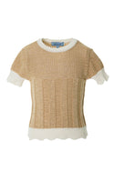 Beige Lurex Knitted Top