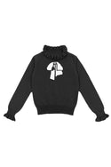 Black and White Wool Knitted Bow Turtleneck