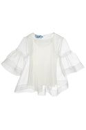 Ivory Organza Blouse with Lining