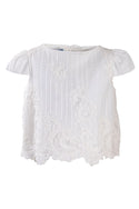 Cream Scalloped Embroidered Top