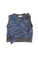 Grey and Blue Bow Vest