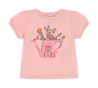 Pink Baby Watering Can Flower Tee