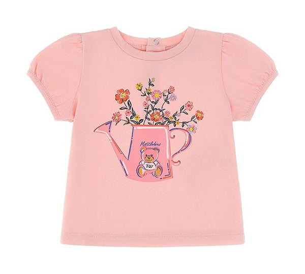 Pink Baby Watering Can Flower Tee