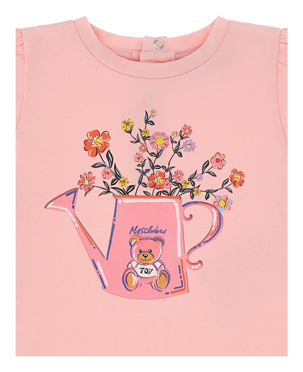 Pink Baby Watering Can Flower Tee