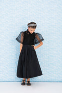 Black Taffeta Maxi Skirt