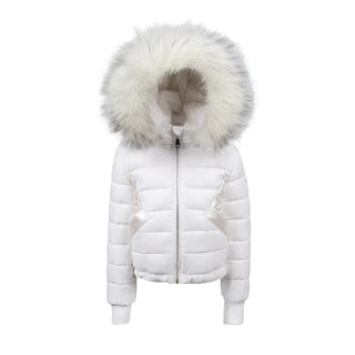 White Reversible Baby Fur Coat