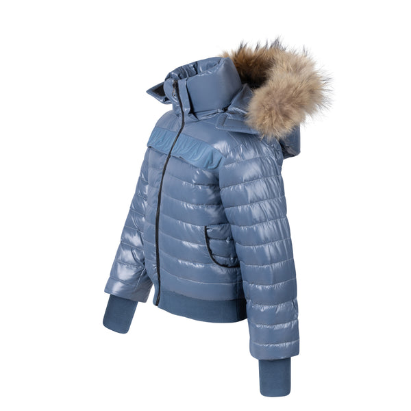 Dusty Blue Logo Kids Coat