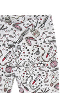 White Beauty Print Leggings