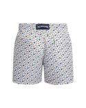 White Mens Multicolor Mini Turtle Swim Trunk