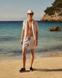 White Mens Multicolor Mini Turtle Swim Trunk