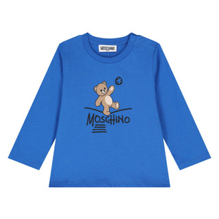 Blue Teddy Bear Logo Long Sleeve Tee