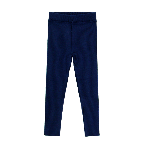 Navy Ribbed Leggings