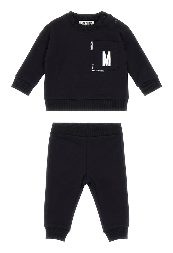 Black Mini Me Baby Monogram Sweatsuit