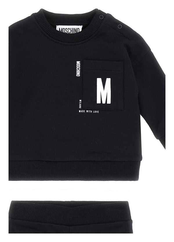 Black Mini Me Baby Monogram Sweatsuit