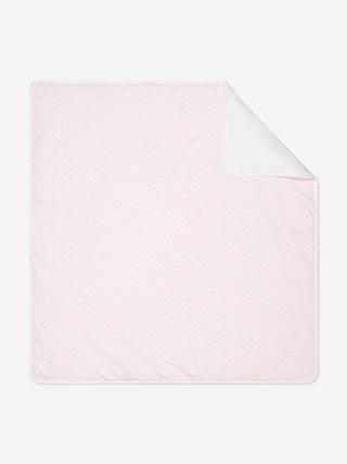 Pink Baby Allover Chevron Pattern Knit Blanket