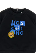 Baby Black Stacked Logo Bear Crewneck