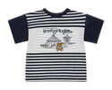 Blue Baby Striped Circus Bear Graphic Tee