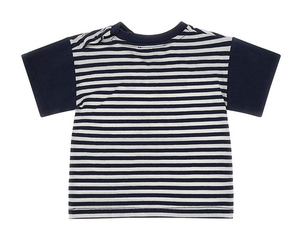 Blue Baby Striped Circus Bear Graphic Tee