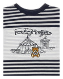 Blue Baby Striped Circus Bear Graphic Tee