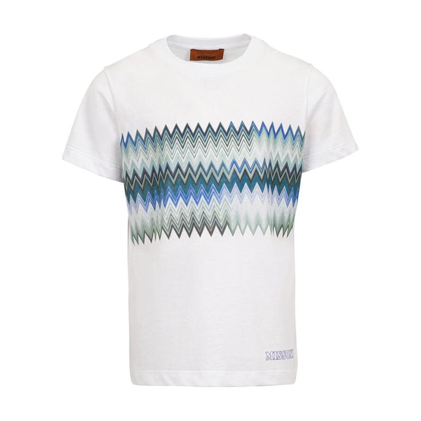 White and Green Zigzag Tee