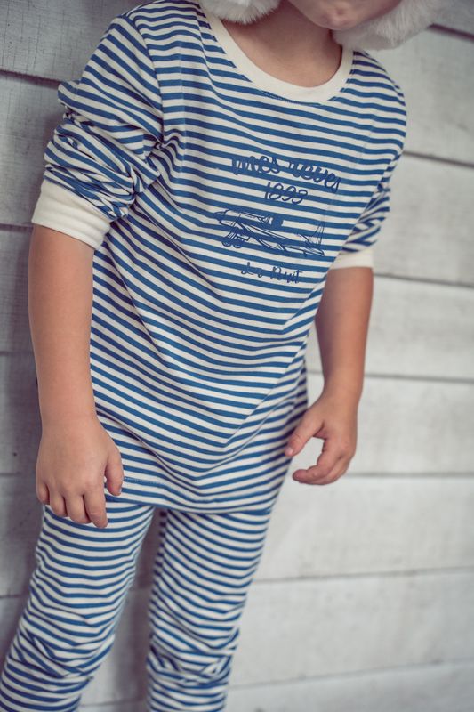 Blue Striped Pajama Set