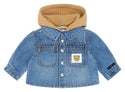 Blue Button Down Hooded Jacket