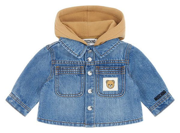 Blue Button Down Hooded Jacket