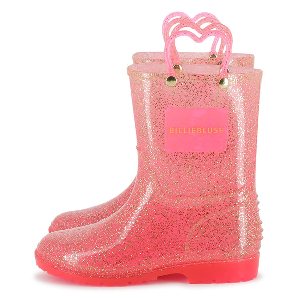 Pink Glitter Rain Boots