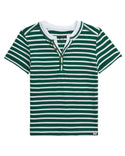 Green Stripe Hilltop Henley Tee