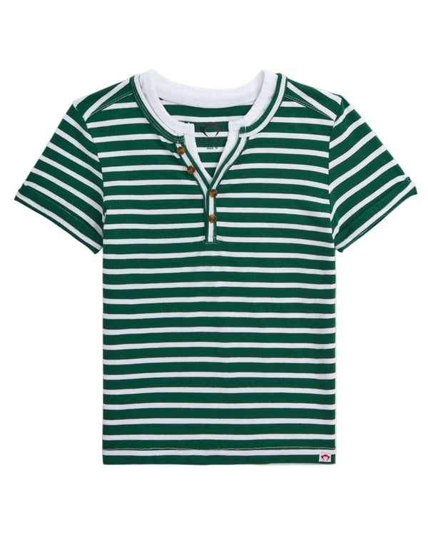Green Stripe Hilltop Henley Tee