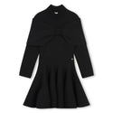 Black Knit Lanvin Logo Rhinestone Dress