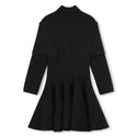 Black Knit Lanvin Logo Rhinestone Dress