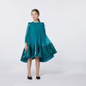 Deep Lagoon Puffy Sleeves Dress